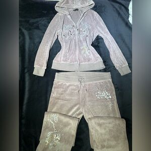 BCBGMaxAzria Taupe/Gray Sweatsuit
